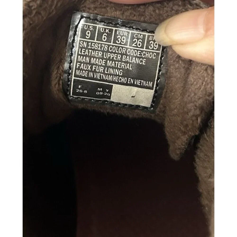 Skechers Seager Hi Women 9 Brown Leather Faux Fur Fleece Ankle Lace Up Boot